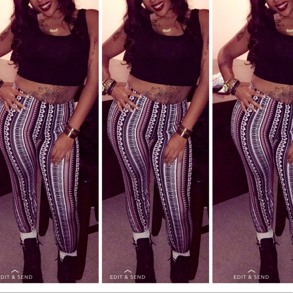 Flare muti design pants